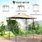 5 x 8.5 ft Pop Up Grill Gazebo with 2 Shelves, UPF 50+ Outdoor Instant Canopy Portable Shelter with Carry Bag, Khaki
