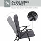 Set of 2 Outdoor Folding Chairs with Adjustable Backrest, Padded Camping Chairs for Outdoor Events, Grey