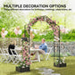 Garden Arch Outdoor Trellis Arbor with 2 Planter Boxes, 90.6" x 15.7" x 88.2", Black