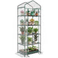 5 Tier Mini Greenhouse, Portable Outdoor Flower Stand with Shelf Clips, Indoor Greenhouse with Steel Frame, Transparent, 27.25" x 19.25" x 76", Clear