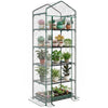 5 Tier Mini Greenhouse, Portable Outdoor Flower Stand with Shelf Clips, Indoor Greenhouse with Steel Frame, Transparent, 27.25
