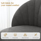 Modern Dining Chairs Set of 4, Upholstered Dining Room Chairs with Metal Legs, Shell Backrest, Padded Seat, Dark Grey