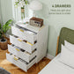 Modern Chest of Drawers 4 Drawer Dresser for Bedroom with Gold Legs and Handles, White
