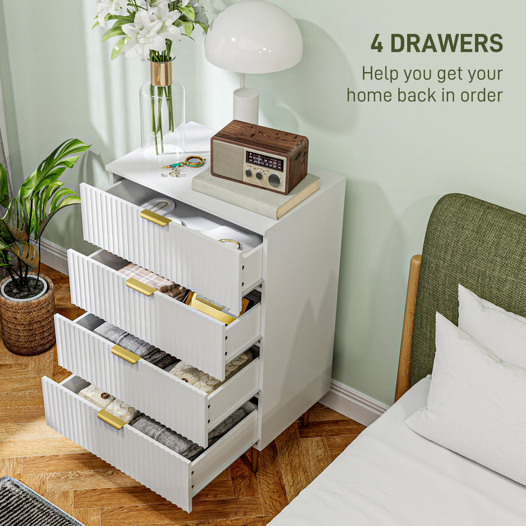 4-Drawer Dresser with Gold Legs