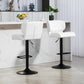 Swivel PU Leather Barstools Set of 2 Adjustable Bar Stools with Footrest Back for Kitchen Counter Dining Room White