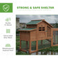 Chicken Coop with Run Mobile Wooden Hen House with Nesting Box Pull-out Tray for 1-2 Chickens Orange