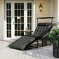 Folding Lounge Chair with Adjustable Canopy, 4-Position Outdoor Tanning Chair with Headrest, Dark Grey - Dark Grey