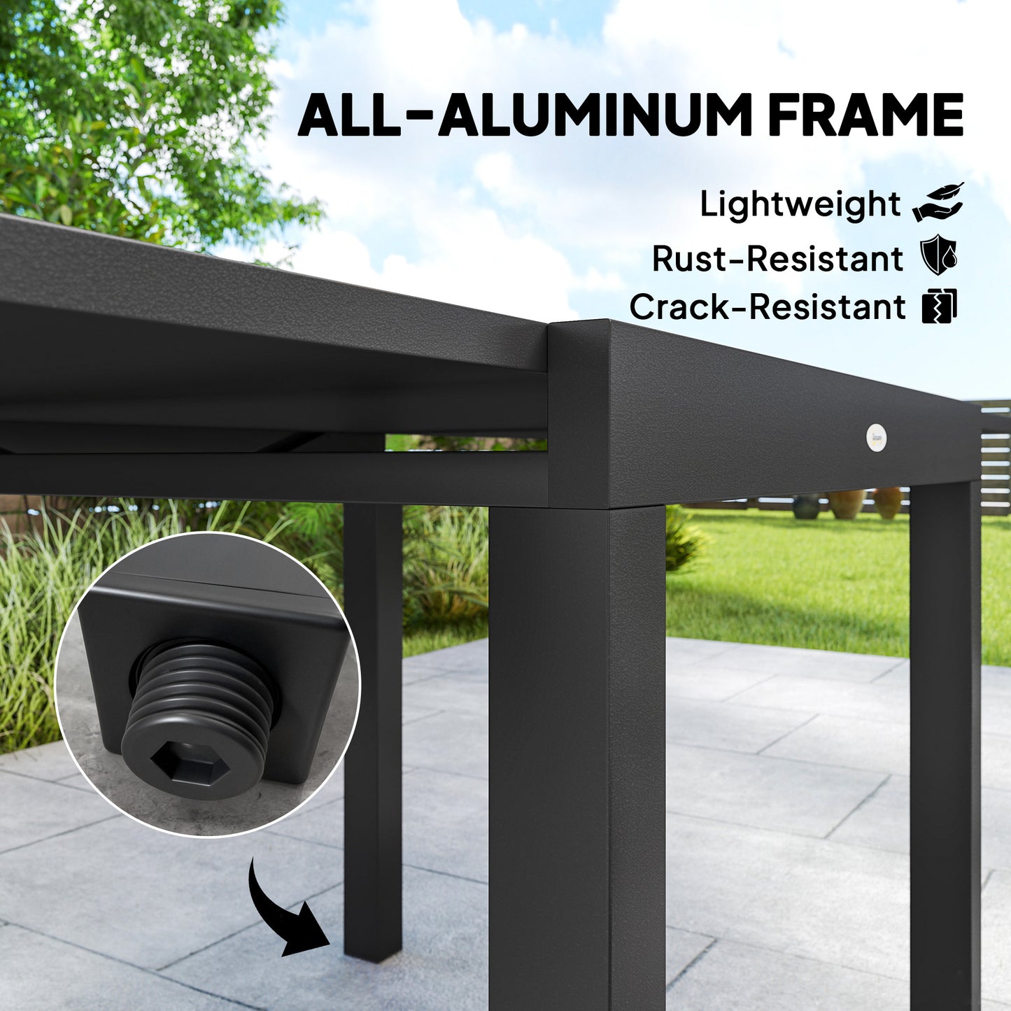7 Pieces Outdoor Dining Set, Aluminum Patio Table and Chairs Set for 6 with Extendable Tabletop and Stackable Chairs