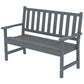Outdoor Bench, HDPE Weatherproof Garden Bench, 2-Person Garden Seating with Slatted Seat