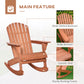 Wooden Adirondack Rocking Muskoka Chair with Slatted Wooden Design, Fanned Back and Classic Rustic Style, Teak