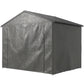 8' x 6' Portable Shed, Waterproof Bike Tent with Roll-up Zipper Door, Vent and Galvanised Metal Frame, Dark Grey