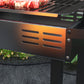 BBQ Rotisserie Grill Charcoal, Split Roaster for Chicken Turkey, 3-Level Grill Grate, Storage Shelves, Stainless Steel