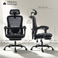 Office Chair, Ergonomic Mesh Computer Desk Chair with Adjustable Headrest, Lumbar Support, Black