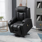 Power Lift Recliner Chair for Elderly, PU Leather Electric Recliner Chair with Footrest, Remote Control, Side Pockets and Cup Holders for Living Room, Black