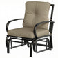 Patio Glider, Outdoor Glider Chair with Cushions, Steel Frame, Curved Armrests, Beige