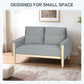 53" Loveseat Sofa, Small 2 Seater Couch with Solid Wood Legs, Modern Velvet Sofa for Living Room, Small Spaces, Grey