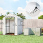 Greenhouse with Raised Garden Bed, Galvanized Metal Planter Box with PE Cover, Roll Up Door, 56" x 56" x 75", White