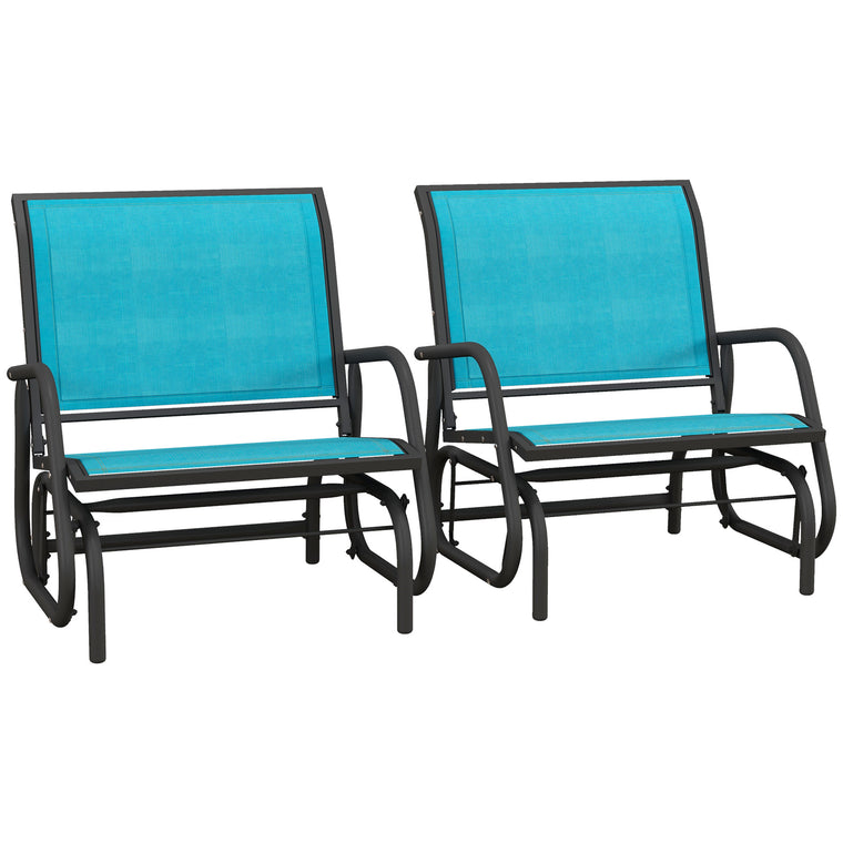 Glider Chairs with Mesh Seat and Metal Frame - Blue