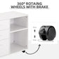 Modern Lateral Filing Cabinet, 3 Drawer File Cabinet for Letter and A4 Size Documents, Mobile, Printer Stand with Open Shelves, Rolling Wheels, White