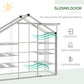 6.3' x 2.3' x 6.1' Outdoor Polycarbonate Greenhouse with 3-Tier Shelves, Cold Frame Greenhouse with Sliding Door and Aluminum Frame