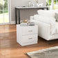 Bedside Table with 2 Drawers, Modern Nightstand for Bedroom, White