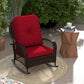 Outdoor Wicker Rattan Rocking Chair Patio Rocker with Thick Cushions for Garden Backyard Porch, Light Green