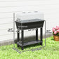 41L Self Watering Raised Garden Bed w/ Ventilation Transparent Lid Greenhouse, Planter Box w/ Storage Shelf, Black