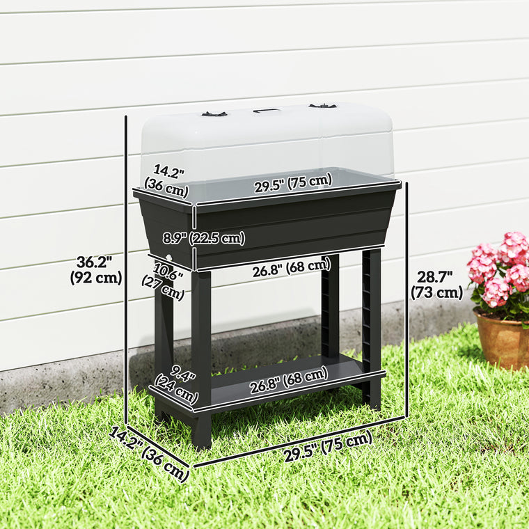 41L Self-Watering Raised Garden Bed with Storage Shelf