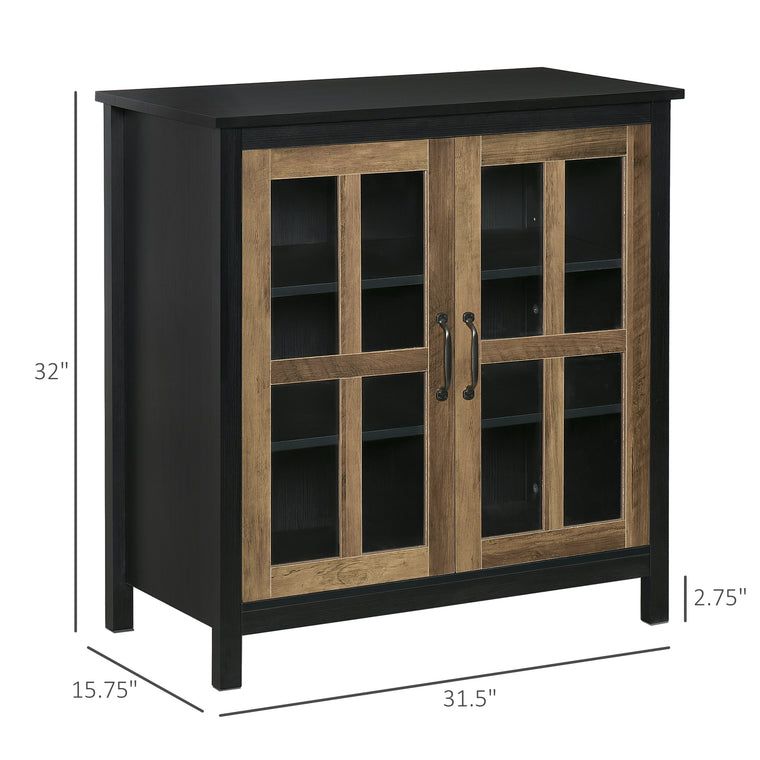 Glass Door Buffet Cabinet with Shelf