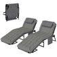 2-Piece Folding Lounge Chairs with Adjustable Backrest, Tanning Chair with Cushion, Side Pocket, Headrest, Beige