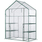 56" x 29" x 77" Walk-in Greenhouse, Mini Greenhouse with 4 Shelves, Roll-Up Door and Weatherized Cover, Clear