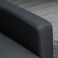 L-Shape Sofa, Modern Sectional Couch with Ottoman, Corner Sofa for Living Room, Dark Grey