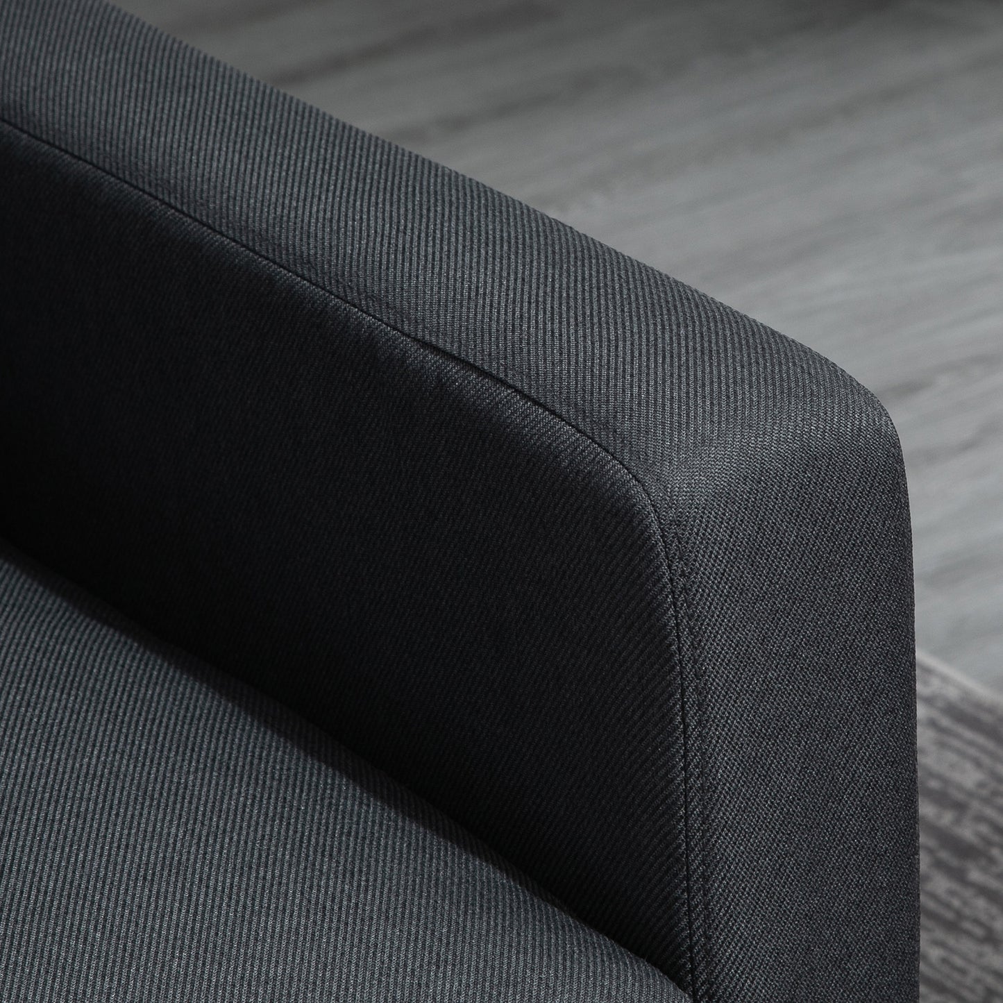 L-Shape Sofa, Modern Sectional Couch with Ottoman, Corner Sofa for Living Room, Dark Grey