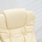 Heated Massage Office Chair, Ergonomic High Back Swivel Executive Chair with Vibration, Leather, Beige