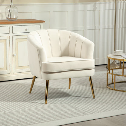 Fabric Accent Chair with Gold Legs