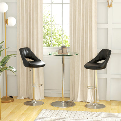 Round Glass-Top Bar Table for 2 - Clear