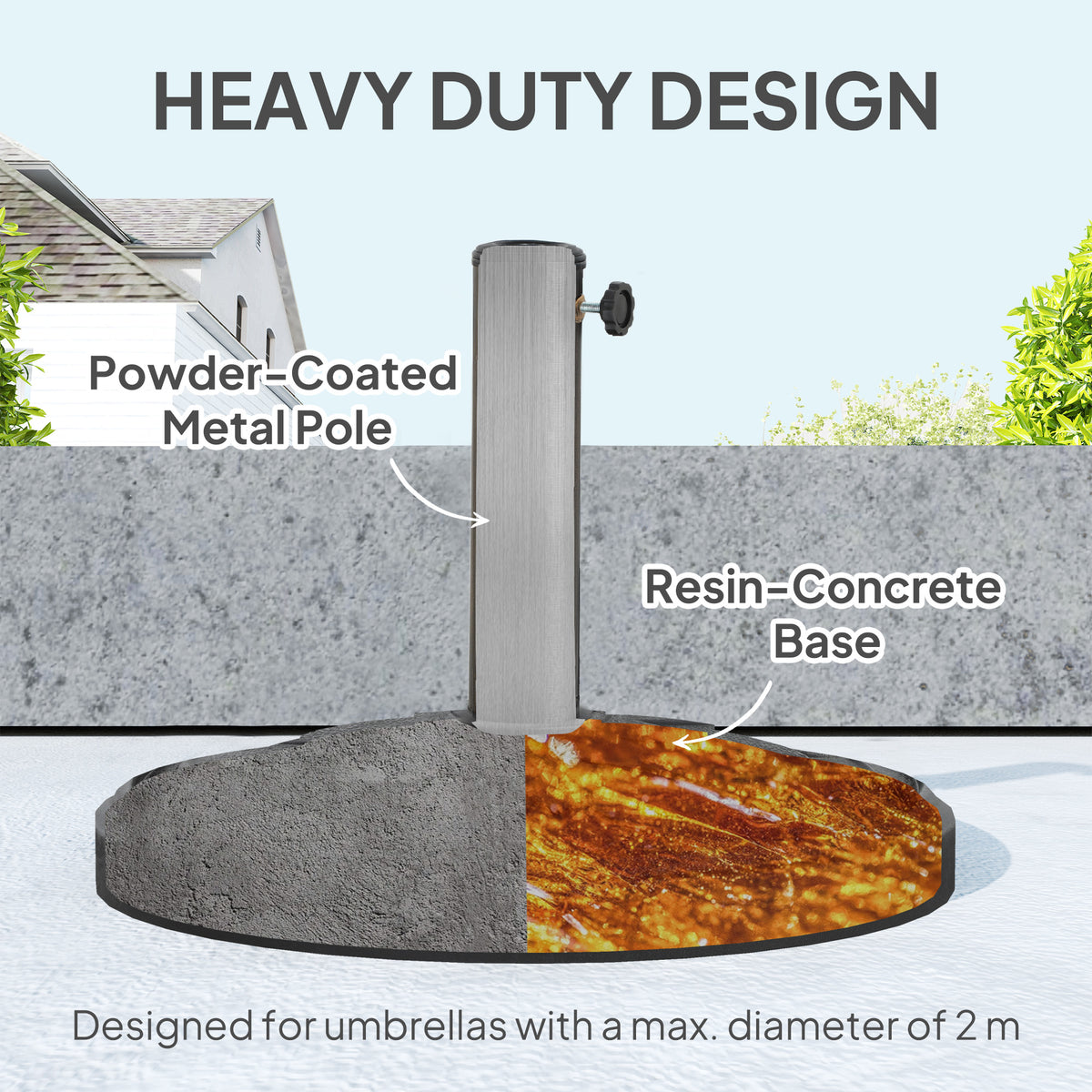 26 lbs Resin Round Umbrella Base with Stand