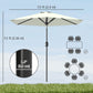 Cream White Patio Sun Umbrella with 6 Ribs