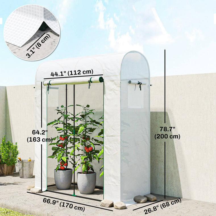 6' x 2' x 6.6' Portable Greenhouse with Roll-Up Door and Window