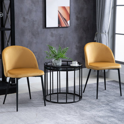 Velvet Mid-Back Dining Chairs Set of 2