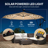 9.7ft Khaki Solar LED Cantilever Umbrella with Crank