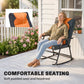 3-Piece Outdoor Foldable Rocking Chair Set, Orange