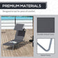 Outdoor Lounge Chair, Adjustable Folding Chaise Lounge, Tanning Chair with Sun Shade for Beach, Camping, Hiking, Backyard, Light Grey