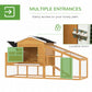 79" Wooden Chicken Coop, Outdoor Hen House, Poultry Habitat with Removable Tray, Nesting Box, Run, Ramp, Brown