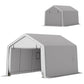 Heavy Duty Carport, 10 x 17 ft Portable Garage with Roll-up Zipper Door for Motorcycle Garden Storage, Grey
