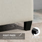 Rectangular Entry Bench, Tufted Upholstered Linen Fabric Wood Feet Storage Ottoman Bench, Beige