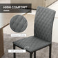 Set of 4 Modern Dining Chairs, Tufted High Back Side Chairs with Upholstered Seat, Steel Legs for Living Room, Kitchen
