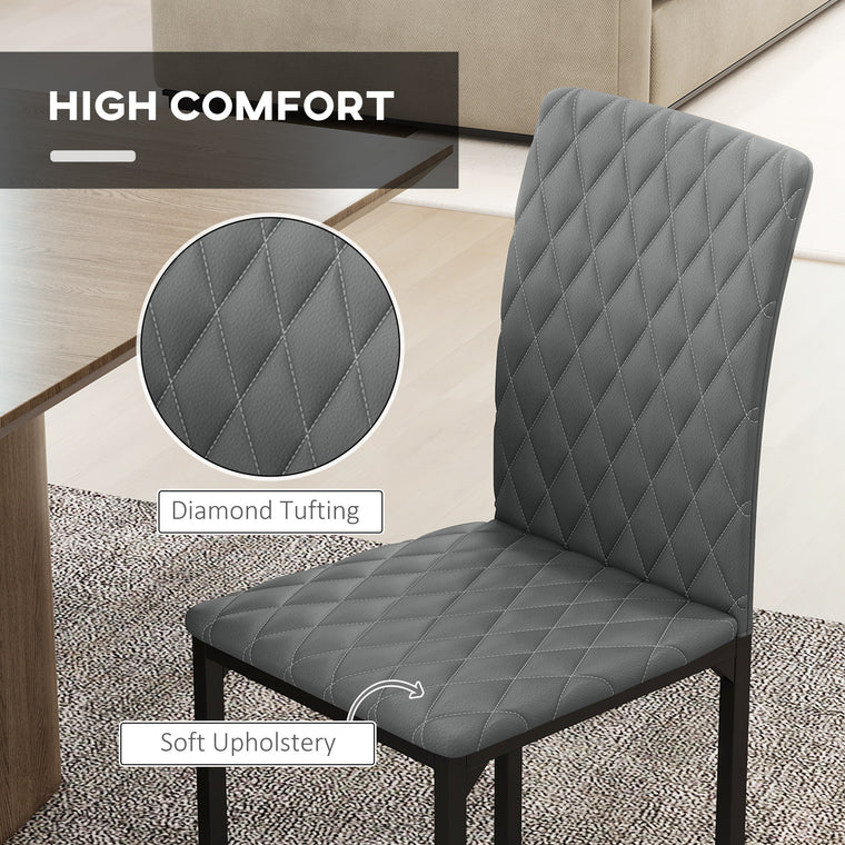 Faux Leather Dining Chairs Set of 4