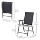 Outdoor Dining Chairs Set of 2, Folding Patio Dining Set with Texteline and Steel Frame for Park Convenient Seat