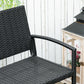 Rattan Wicker Loveseat Garden Bench Hand Woven Portable Backyard Black